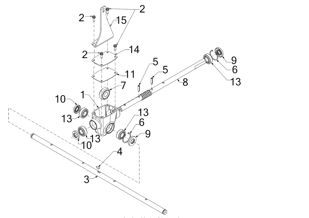 Auger Gearbox Assembly Diagram and Parts List for 3X30-INCHMAX (31AH8EVU710)(2020) Cub Cadet Snow Blower